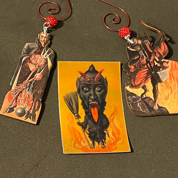 Krampus Ornament Set - Krampusnacht Holiday Decor Collectible Gift - xmas devil - Picture 5 of 13